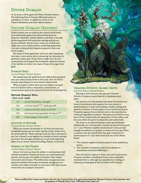 domain spells 5e|cleric nature domain spells 5e.